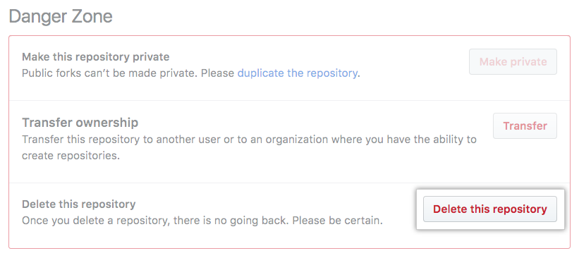 Repository delete