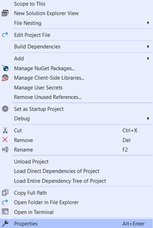 Solution explorer
